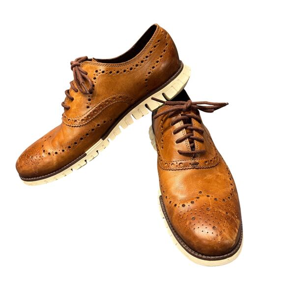 Cole Haan Oxford Zerogrand Wingtip Brown Leather Mens 10.5 M Lightweight Lace Up main image 6